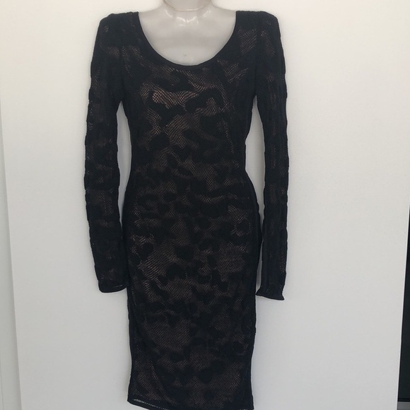 Tom Ford Black Patterned Long Sleeve Dress - Picture 15 of 15